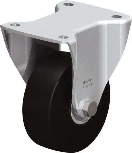 Blickle - 5" Diam x 1-31/32" Wide x 6-11/16" OAH Top Plate Mount Rigid Caster - Solid Rubber, 704 Lb Capacity, Ball Bearing, 5-1/2 x 4-3/8" Plate - Industrial Tool & Supply