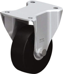 Blickle - 5" Diam x 1-31/32" Wide x 6-11/16" OAH Top Plate Mount Rigid Caster - Solid Rubber, 704 Lb Capacity, Ball Bearing, 5-1/2 x 4-3/8" Plate - Industrial Tool & Supply