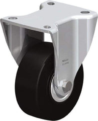 Blickle - 4" Diam x 1-37/64" Wide x 5-1/2" OAH Top Plate Mount Rigid Caster - Solid Rubber, 594 Lb Capacity, Ball Bearing, 3-15/16 x 3-3/8" Plate - Industrial Tool & Supply