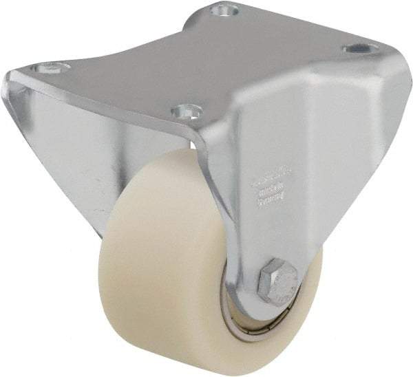 Blickle - 2-1/2" Diam x 1-37/64" Wide x 3-13/16" OAH Top Plate Mount Rigid Caster - Impact-Resistant Cast Nylon, 1,430 Lb Capacity, Ball Bearing, 3-15/16 x 3-3/8" Plate - Industrial Tool & Supply