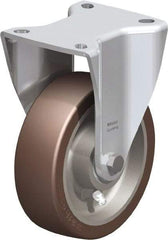 Blickle - 5" Diam x 1-37/64" Wide x 7-1/2" OAH Top Plate Mount Rigid Caster - Polyurethane-Elastomer Blickle Softhane, 1,100 Lb Capacity, Ball Bearing, 5-1/2 x 4-3/8" Plate - Industrial Tool & Supply