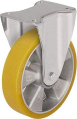 Blickle - 4" Diam x 1-37/64" Wide x 8-1/2" OAH Top Plate Mount Rigid Caster - Polyurethane-Elastomer Blickle Softhane, 770 Lb Capacity, Ball Bearing, 5-1/2 x 4-3/8" Plate - Industrial Tool & Supply