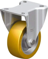 Blickle - 4" Diam x 1-37/64" Wide x 7-1/2" OAH Top Plate Mount Rigid Caster - Polyurethane-Elastomer Blickle Softhane, 770 Lb Capacity, Ball Bearing, 3-15/16 x 3-3/8" Plate - Industrial Tool & Supply