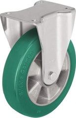 Blickle - 10" Diam x 1-31/32" Wide x 11-39/64" OAH Top Plate Mount Rigid Caster - Polyurethane-Elastomer Blickle Softhane, 1,760 Lb Capacity, Ball Bearing, 5-1/2 x 4-3/8" Plate - Industrial Tool & Supply