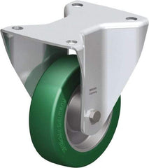 Blickle - 5" Diam x 1-37/64" Wide x 6-1/2" OAH Top Plate Mount Rigid Caster - Polyurethane-Elastomer Blickle Softhane, 770 Lb Capacity, Ball Bearing, 5-1/2 x 4-3/8" Plate - Industrial Tool & Supply