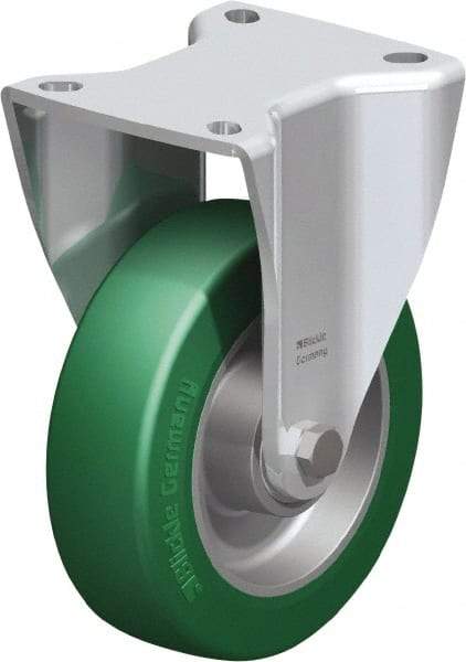 Blickle - 5" Diam x 1-37/64" Wide x 6-1/2" OAH Top Plate Mount Rigid Caster - Polyurethane-Elastomer Blickle Softhane, 770 Lb Capacity, Ball Bearing, 3-15/16 x 3-3/8" Plate - Industrial Tool & Supply