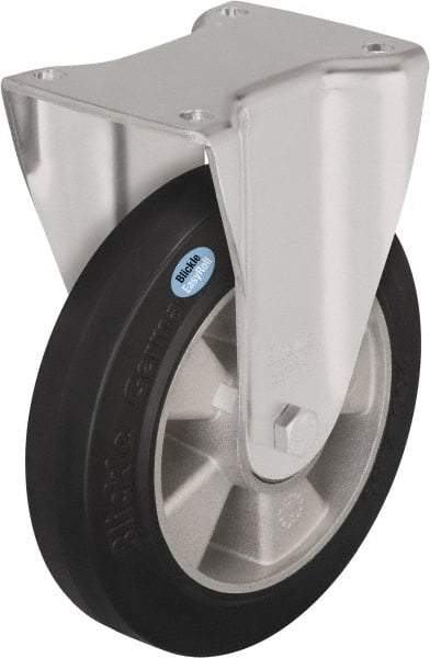 Blickle - 5" Diam x 1-31/32" Wide x 6-11/16" OAH Top Plate Mount Rigid Caster - Solid Rubber, 594 Lb Capacity, Ball Bearing, 5-1/2 x 4-3/8" Plate - Industrial Tool & Supply