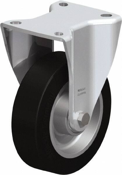 Blickle - 5" Diam x 1-37/64" Wide x 6-1/2" OAH Top Plate Mount Rigid Caster - Solid Rubber, 550 Lb Capacity, Ball Bearing, 3-15/16 x 3-3/8" Plate - Industrial Tool & Supply