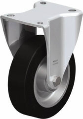 Blickle - 5" Diam x 1-37/64" Wide x 6-1/2" OAH Top Plate Mount Rigid Caster - Solid Rubber, 550 Lb Capacity, Ball Bearing, 3-15/16 x 3-3/8" Plate - Industrial Tool & Supply