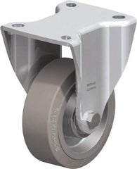 Blickle - 4" Diam x 1-37/64" Wide x 5-1/2" OAH Top Plate Mount Rigid Caster - Solid Rubber, 440 Lb Capacity, Ball Bearing, 3-15/16 x 3-3/8" Plate - Industrial Tool & Supply