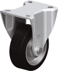 Blickle - 4" Diam x 1-37/64" Wide x 5-1/2" OAH Top Plate Mount Rigid Caster - Solid Rubber, 440 Lb Capacity, Ball Bearing, 3-15/16 x 3-3/8" Plate - Industrial Tool & Supply