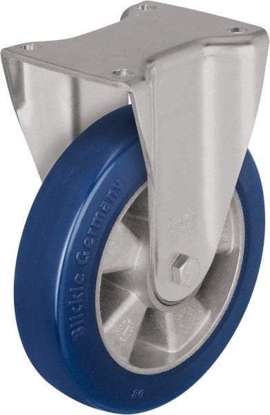 Blickle - 5" Diam x 2-1/8" Wide x 6-11/16" OAH Top Plate Mount Rigid Caster - Polyurethane-Elastomer Blickle Besthane, 990 Lb Capacity, Ball Bearing, 5-1/2 x 4-3/8" Plate - Industrial Tool & Supply