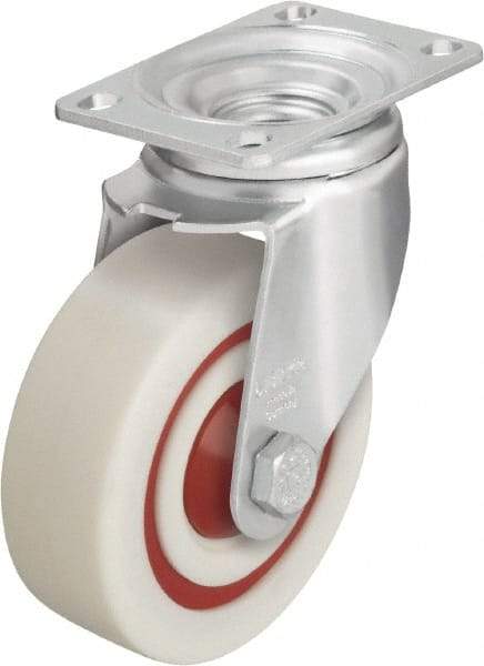 Blickle - 5" Diam x 1-3/8" Wide x 6-1/8" OAH Top Plate Mount Swivel Caster - Impact-Resistant Nylon, 400 Lb Capacity, Ball Bearing, 3-5/8 x 2-1/2" Plate - Industrial Tool & Supply