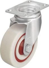 Blickle - 5" Diam x 1-3/8" Wide x 6-1/8" OAH Top Plate Mount Swivel Caster - Impact-Resistant Nylon, 400 Lb Capacity, Ball Bearing, 3-5/8 x 2-1/2" Plate - Industrial Tool & Supply