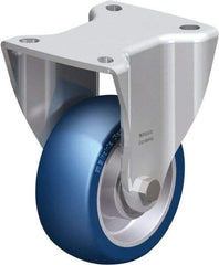 Blickle - 4" Diam x 1-37/64" Wide x 5-1/2" OAH Top Plate Mount Rigid Caster - Polyurethane-Elastomer Blickle Besthane, 660 Lb Capacity, Ball Bearing, 3-15/16 x 3-3/8" Plate - Industrial Tool & Supply