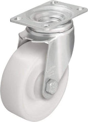 Blickle - 4" Diam x 1-7/16" Wide x 5-1/8" OAH Top Plate Mount Swivel Caster - Impact-Resistant Nylon, 400 Lb Capacity, Ball Bearing, 3-5/8 x 2-1/2" Plate - Industrial Tool & Supply
