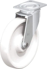 Blickle - 10" Diam x 1-31/32" Wide x 11-39/64" OAH Top Plate Mount Swivel Caster - Impact-Resistant Nylon, 1,980 Lb Capacity, Ball Bearing, 5-1/2 x 4-3/8" Plate - Industrial Tool & Supply