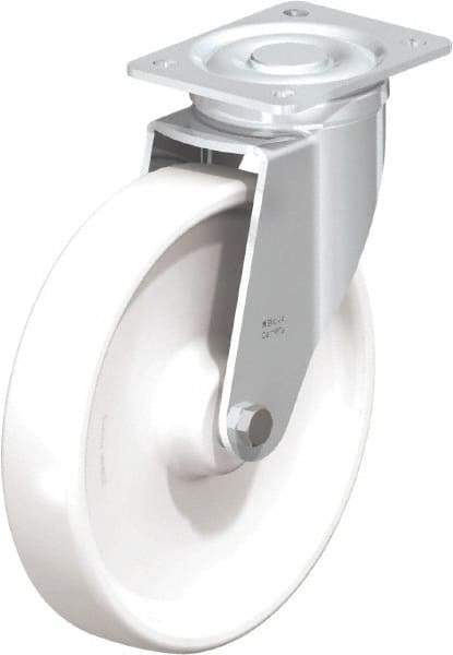 Blickle - 10" Diam x 1-31/32" Wide x 11-39/64" OAH Top Plate Mount Swivel Caster - Impact-Resistant Nylon, 1,980 Lb Capacity, Plain Bore Bearing, 5-1/2 x 4-3/8" Plate - Industrial Tool & Supply