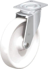 Blickle - 10" Diam x 1-31/32" Wide x 11-39/64" OAH Top Plate Mount Swivel Caster - Impact-Resistant Nylon, 1,980 Lb Capacity, Plain Bore Bearing, 5-1/2 x 4-3/8" Plate - Industrial Tool & Supply