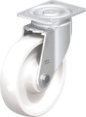 Blickle - 8" Diam x 1-31/32" Wide x 9-41/64" OAH Top Plate Mount Swivel Caster - Impact-Resistant Nylon, 1,980 Lb Capacity, Ball Bearing, 5-1/2 x 4-3/8" Plate - Industrial Tool & Supply