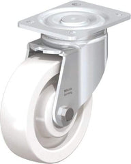 Blickle - 6-1/2" Diam x 1-31/32" Wide x 7-3/4" OAH Top Plate Mount Swivel Caster - Impact-Resistant Nylon, 1,870 Lb Capacity, Ball Bearing, 5-1/2 x 4-3/8" Plate - Industrial Tool & Supply