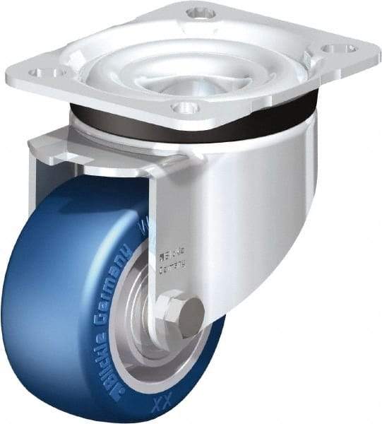 Blickle - 3" Diam x 1-37/64" Wide x 4-21/64" OAH Top Plate Mount Swivel Caster - Polyurethane-Elastomer Blickle Besthane, 506 Lb Capacity, Ball Bearing, 3-15/16 x 3-3/8" Plate - Industrial Tool & Supply