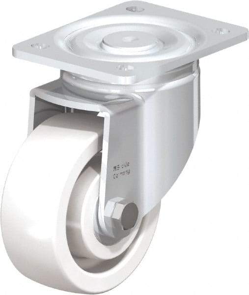 Blickle - 5" Diam x 1-31/32" Wide x 6-11/16" OAH Top Plate Mount Swivel Caster - Impact-Resistant Nylon, 1,650 Lb Capacity, Ball Bearing, 5-1/2 x 4-3/8" Plate - Industrial Tool & Supply