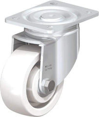 Blickle - 5" Diam x 1-31/32" Wide x 6-11/16" OAH Top Plate Mount Swivel Caster - Impact-Resistant Nylon, 1,650 Lb Capacity, Ball Bearing, 5-1/2 x 4-3/8" Plate - Industrial Tool & Supply