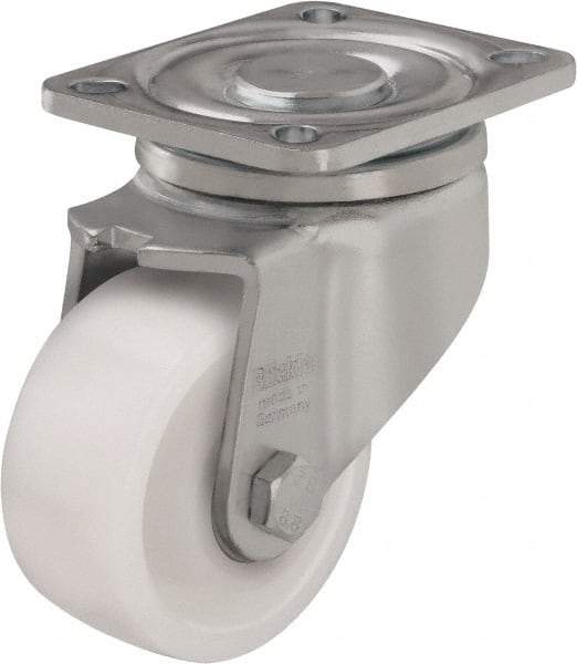 Blickle - 4" Diam x 1-29/64" Wide x 5-33/64" OAH Top Plate Mount Swivel Caster - Impact-Resistant Nylon, 1,100 Lb Capacity, Plain Bore Bearing, 3-15/16 x 3-3/8" Plate - Industrial Tool & Supply