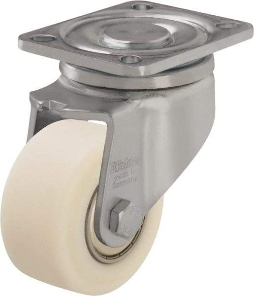 Blickle - 3" Diam x 1-37/64" Wide x 4-23/32" OAH Top Plate Mount Swivel Caster - Impact-Resistant Cast Nylon, 1,540 Lb Capacity, Ball Bearing, 3-15/16 x 3-3/8" Plate - Industrial Tool & Supply