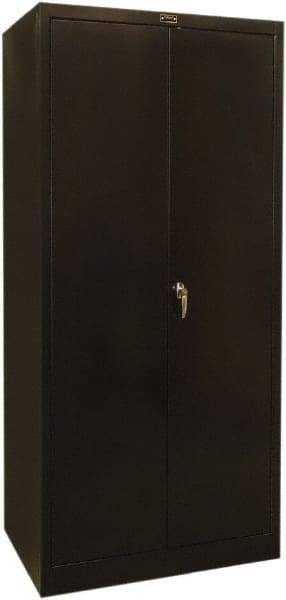 Hallowell - 1 Shelf Wardrobe Storage Cabinet - Steel, 36" Wide x 24" Deep x 78" High, Black - Industrial Tool & Supply