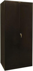 Hallowell - 1 Shelf Wardrobe Storage Cabinet - Steel, 36" Wide x 24" Deep x 78" High, Black - Industrial Tool & Supply
