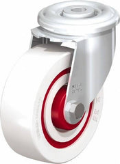 Blickle - 4" Diam x 1-3/8" Wide x 4-59/64" OAH Hollow Kingpin Mount Swivel Caster - Impact-Resistant Nylon, 330 Lb Capacity, Roller Bearing, Hollow Kingpin Stem - Industrial Tool & Supply