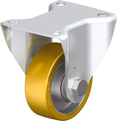 Blickle - 3" Diam x 1-3/16" Wide x 4-21/64" OAH Top Plate Mount Rigid Caster - Polyurethane-Elastomer Blickle Softhane, 396 Lb Capacity, Ball Bearing, 3-15/16 x 3-3/8" Plate - Industrial Tool & Supply