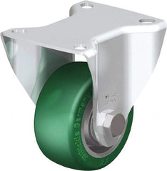 Blickle - 3" Diam x 1-9/16" Wide x 4-21/64" OAH Top Plate Mount Rigid Caster - Polyurethane-Elastomer Blickle Softhane, 506 Lb Capacity, Ball Bearing, 3-15/16 x 3-3/8" Plate - Industrial Tool & Supply
