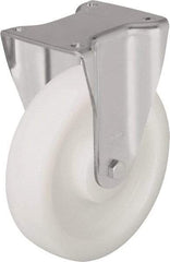 Blickle - 8" Diam x 2" Wide x 9-21/32" OAH Top Plate Mount Rigid Caster - Impact-Resistant Nylon, 1,980 Lb Capacity, Ball Bearing, 5-1/2 x 4-3/8" Plate - Industrial Tool & Supply
