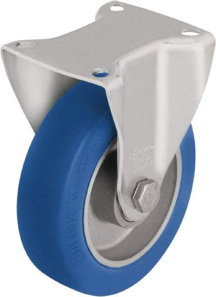 Blickle - 3" Diam x 1-9/16" Wide x 4-21/64" OAH Top Plate Mount Rigid Caster - Polyurethane-Elastomer Blickle Softhane, 528 Lb Capacity, Ball Bearing, 3-15/16 x 3-3/8" Plate - Industrial Tool & Supply