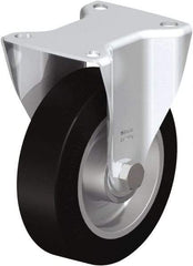 Blickle - 5" Diam x 1-9/16" Wide x 6-3/32" OAH Top Plate Mount Rigid Caster - Solid Rubber, 550 Lb Capacity, Ball Bearing, 3-15/16 x 3-3/8" Plate - Industrial Tool & Supply