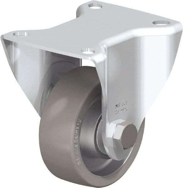 Blickle - 3" Diam x 1-3/16" Wide x 4-21/64" OAH Top Plate Mount Rigid Caster - Polyurethane-Elastomer Blickle Softhane, 396 Lb Capacity, Ball Bearing, 3-15/16 x 3-3/8" Plate - Industrial Tool & Supply