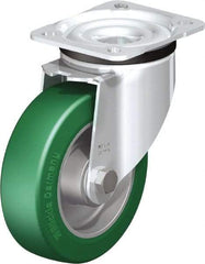 Blickle - 5" Diam x 1-37/64" Wide x 6-7/64" OAH Top Plate Mount Swivel Caster - Polyurethane-Elastomer Blickle Softhane, 770 Lb Capacity, Ball Bearing, 3-15/16 x 3-3/8" Plate - Industrial Tool & Supply