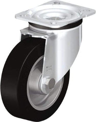 Blickle - 5" Diam x 1-37/64" Wide x 6-7/64" OAH Top Plate Mount Swivel Caster - Solid Rubber, 550 Lb Capacity, Ball Bearing, 3-15/16 x 3-3/8" Plate - Industrial Tool & Supply