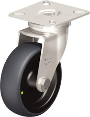 Blickle - 3" Diam x 63/64" Wide x 3-15/16" OAH Top Plate Mount Swivel Caster - Thermoplastic Rubber Elastomer (TPE), 110 Lb Capacity, Plain Bore Bearing, 2-3/8 x 2-3/8" Plate - Industrial Tool & Supply