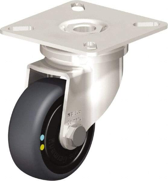 Blickle - 2" Diam x 3/4" Wide x 2-51/64" OAH Top Plate Mount Swivel Caster - Thermoplastic Rubber Elastomer (TPE), 66 Lb Capacity, Ball Bearing, 2-3/8 x 2-3/8" Plate - Industrial Tool & Supply