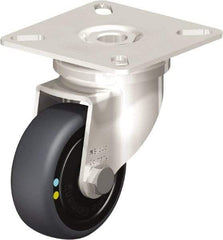 Blickle - 2" Diam x 3/4" Wide x 2-51/64" OAH Top Plate Mount Swivel Caster - Thermoplastic Rubber Elastomer (TPE), 66 Lb Capacity, Ball Bearing, 2-3/8 x 2-3/8" Plate - Industrial Tool & Supply