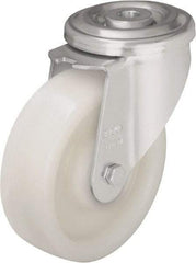 Blickle - 4" Diam x 1-29/64" Wide x 5-7/64" OAH Hollow Kingpin Mount Swivel Caster - Impact-Resistant Nylon, 770 Lb Capacity, Ball Bearing, Hollow Kingpin Stem - Industrial Tool & Supply
