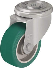 Blickle - 3" Diam x 1-37/64" Wide x 4-21/64" OAH Hollow Kingpin Mount Swivel Caster - Polyurethane-Elastomer Blickle Softhane, 506 Lb Capacity, Ball Bearing, Hollow Kingpin Stem - Industrial Tool & Supply