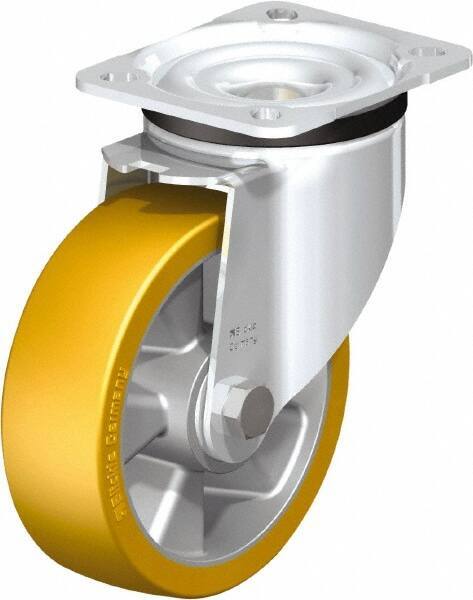 Blickle - 5" Diam x 1-9/16" Wide x 6-7/64" OAH Top Plate Mount Swivel Caster - Polyurethane-Elastomer Blickle Extrathane, 770 Lb Capacity, Ball Bearing, 3-15/16 x 3-3/8" Plate - Industrial Tool & Supply
