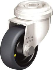 Blickle - 2" Diam x 3/4" Wide x 2-23/32" OAH Hollow Kingpin Mount Swivel Caster - Thermoplastic Rubber Elastomer (TPE), 66 Lb Capacity, Plain Bore Bearing, Hollow Kingpin Stem - Industrial Tool & Supply