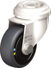 Blickle - 2" Diam x 3/4" Wide x 2-23/32" OAH Hollow Kingpin Mount Swivel Caster - Thermoplastic Rubber Elastomer (TPE), 66 Lb Capacity, Ball Bearing, Hollow Kingpin Stem - Industrial Tool & Supply