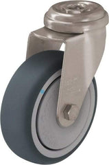 Blickle - 2" Diam x 3/4" Wide x 2-23/32" OAH Hollow Kingpin Mount Swivel Caster - Thermoplastic Rubber Elastomer (TPE), 110 Lb Capacity, Ball Bearing, Hollow Kingpin Stem - Industrial Tool & Supply
